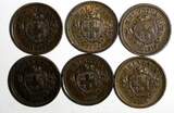 1 Rappen 1919- 1936 Switzerland Bronze LOT OF 6 COINS 1919-1936  KM# 3.2 (15 629) Uncertified