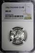 1/4 Balboa Panama Vasco Núñez de Balboa Silver 1962  NGC MS65 KM#11.2 (20)