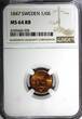 1/6 Skilling SWEDEN Oscar I Copper 1847  NGC MS64 RB NICE BU COIN KM# 656 (205)