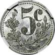 5 Centimes Algeria Aluminium 1916  NGC MS64 ALGER Lec-135 KM# TnA1 (006)