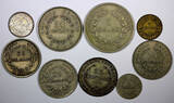 5 Centimos Costa Rica LOT OF 9 COINS 1914-1972 50, 25 1 Colón (20 918) Uncertified