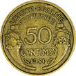 50 Centimes France Aluminum-Bronze 1941  WWII Issue KM# 894.1 (21 331) Uncertified