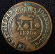 40 Reis BRAZIL João VI Copper 1820 B  35 mm	Bahia Mint SCARCE KM# 319.2 (27 477) Uncertified