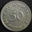 50 Pfennig Germany-Federal Republic Copper-Nickel 1949 J  Hamburg MintKM#104(591) Uncertified