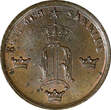 Bronze Sweden Oscar I  1858 1/2 Ore High Grade KM# 686 (21 884) Uncertified