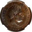 5 Reis Portugal Carlos I Bronze 1899  NGC AU58 BN KM# 530 (092)
