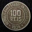 100 Reis BRAZIL Copper-Nickel 1934  Rio de Janeiro Mint KM# 518 (27 785) Uncertified