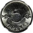 5 Markkaa Finland Nickel Plated Iron 1962  NGC MS66 BETTER DATE KM# 37a (019)