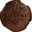 1/12 Skilling SWEDEN Carl XIV Johan Copper 1825  NGC MS64 RB KM# 616 (033)