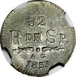 1/32 Riksdaler Sweden Oscar I Silver 1853 AG  NGC MS61 SMALL 