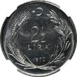2 1/2 Lira Turkey 1970  NGC MS67 Mintage-200,000 TOP GRADED KM# 896 (011)
