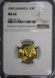 1 Farthing Jamaica George VI Nickel-Brass 1945  NGC MS64 Mintage-480,000 KM#30(1)