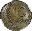10 Centavos PERU Copper-Nickel 1920  NGC MS63 KM# 214.1 (008)