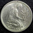 50 Pfennig Germany-Federal Republic Copper-Nickel 1950 G  Karlsruhe KM# 109.1 (2) Uncertified