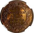 1/4 Anna India-British George V Bronze 1930 (C)  NGC MS63 RB KM# 512 (009)