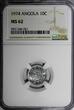10 Centavos ANGOLA PORTUGUESE Aluminum 1974  NGC MS62 KM# 82 (021)