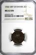 2 Øre Denmark Christian IX 1906  NGC MS63 BN Last Year Type KM# 793.2 (003)