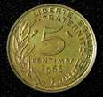 5 Centimes FRANCE Aluminum-Bronze 1966  1st Year Type RAINBOW UNC KM# 933 (90) unz