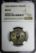 1 Krone Norway Haakon VII Copper-Nickel 1950  NGC MS64 NICE TONED KM# 385 (132)