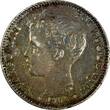 1 Peseta Spain Alfonso XIII Silver 1900  ch.XF Nice Rainbow Toned KM# 706 (112) Uncertified