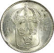 10 Öre SWEDEN Gustaf V Silver 1917 W  WWI ISSUE UNC KM# 780 (21 912) unz