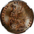 United Kingdom 1/2 Penny Great Britain Victoria Copper 1854  NGC MS63 BN Nice Toned KM#726 (21)