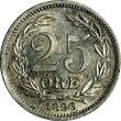 Sweden Oscar II Silver 1896 EB 25 Ore Large letters KM# 739 (13 937) Uncertified