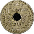 10 Centimes Tunisia Muhammad VI AH 1345  1926 A  ch.XF Toned KM# 254 (21 774) Uncertified