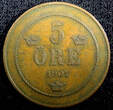 5 Öre SWEDEN Oscar II Bronze 1901  27mm Mintage-441,660 KM# 757 (23 166) Uncertified