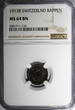 1 Rappen Switzerland Bronze 1913 B  NGC MS64 BN HELVETIA KM# 3.2 (124)