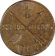 1/4 Skilling SWEDEN Gustaf IV Adolf Copper 1806  Avesta mint aUnc KM# 564 (722) Uncertified