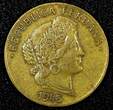10 Centavos PERU Brass 1946/5  OVERDATE Thick planchet KM# 224.1 (25 031) Uncertified