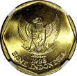 100 Rupiah INDONESIA 1998  Buffalo Racing NGC MS66 GEM BU KM# 53 (039)