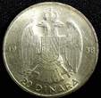 20 Dinara Yugoslavia Petar II Silver 1938  1 Year Type High Grade KM# 23 (23 771) Uncertified
