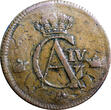 1 SKILLING SWEDEN 1802  OVERSTRUCK ON 2 ORE S.M. 1762 / FULL DATE KM#566 (2357) Uncertified