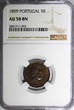 5 Reis Portugal Carlos I Bronze 1899  NGC AU58 BN KM# 530 (092)