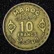 10 Francs Morocco Mohammed V Aluminum-Bronze 1371 (1952)  Y# 49 (27 665) Uncertified