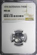 1 Thebe Botswana 1976  NGC MS66 GEM BU Head of Turako Nice Toned KM# 3 (43)