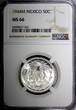 50 Centavos Mexico ESTADOS UNIDOS Silver 1944 M  NGC MS66 GEM GEM BU KM# 447 (41)
