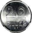 Hungary Aluminum 1961 BP 20 Fillér NGC MS66 TOP GRADED BY NGC KM# 550 (038)