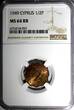 1/2 Piastre Cyprus BRITISH COLONY 1949  NGC MS64 RB 1 YEAR TYPE KM# 29 (053)