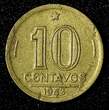 10 Centavos BRAZIL Aluminum-Bronze 1943  WWII Issue KM# 555a.1 (27 656) Uncertified