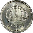 25 Öre Sweden Gustaf V Silver 1947 TS   GEM BU COIN KM# 816 (22 025) Uncertified