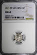 10 Öre Sweden Carl XV Adolf Silver 1871 ST  Last Year Type NGC MS64 KM# 710 (010)
