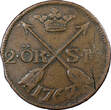 Sweden Adolf Frederick Copper 1767 2 Ore, S.M. Low Mintage-467,000 KM# 461 (27) Uncertified