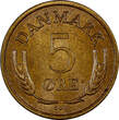 5 Øre Denmark Frederik IX Bronze 1962  Choice UNC .Luster KEY DATE KM# 848.1 (12) unz