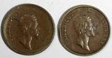 1 Rigsbankskilling DENMARK Frederik VI Copper LOT OF 2 COINS 1813  KM# 680 (568) Uncertified