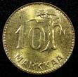 10 Markkaa FINLAND Aluminum-Bronze 1955 H  GEM BU COIN KM# 38 (23 987) Uncertified