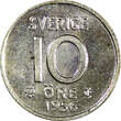 10 Öre Sweden Gustaf VI SILVER 1956  High Grade KM# 823 (22 094) Uncertified