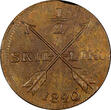 1/2 Skilling Sweden Carl XIV Johan Copper 1820  XF+KM# 596 (21 226) Uncertified